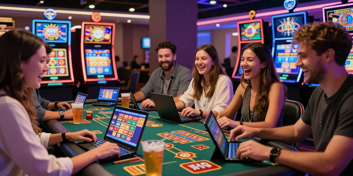 Exciting gaming atmosphere at https://oxfordbedbreakfast.co.uk/ featuring players enjoying bonus buy slots at a lively casino