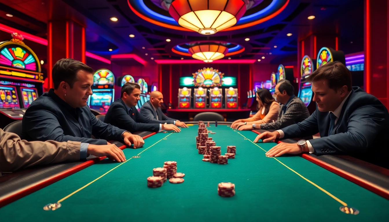 Menangkan permainan di casino dengan bbni4d, pemain asyik bermain poker di meja hijau.