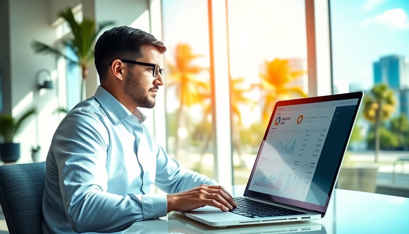 Boost your business visibility with Clearwater FL SEO strategies from an analyst in a bright office.