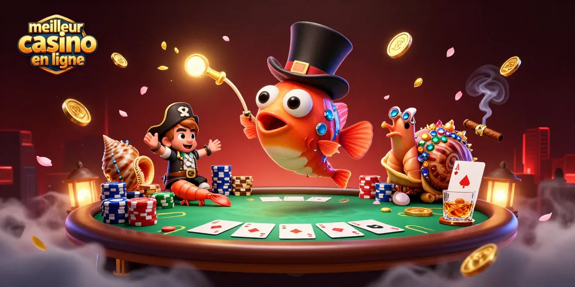 Attirez des jetons d'or au meilleur casino en ligne avec un poisson-lanterne en costume de fête.