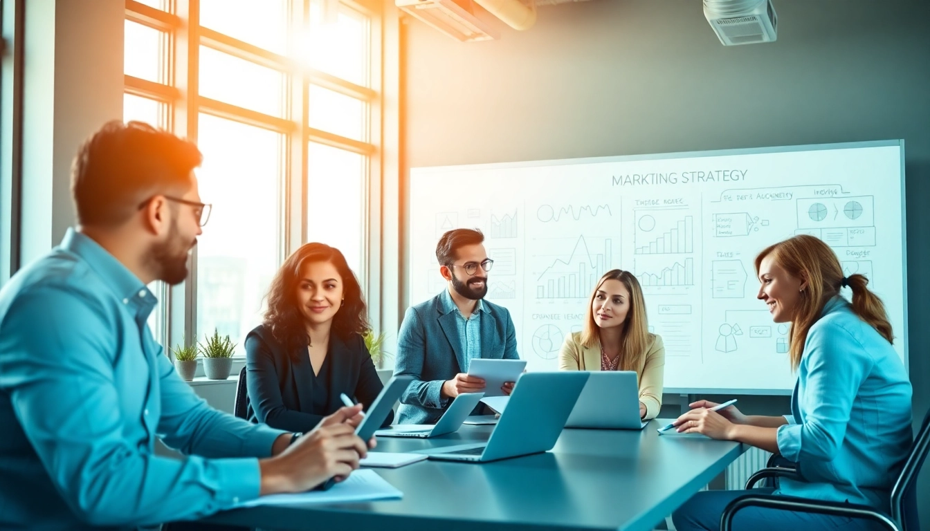 Engaging strategy meeting for https://fhpts.com with diverse team collaboration in a modern office