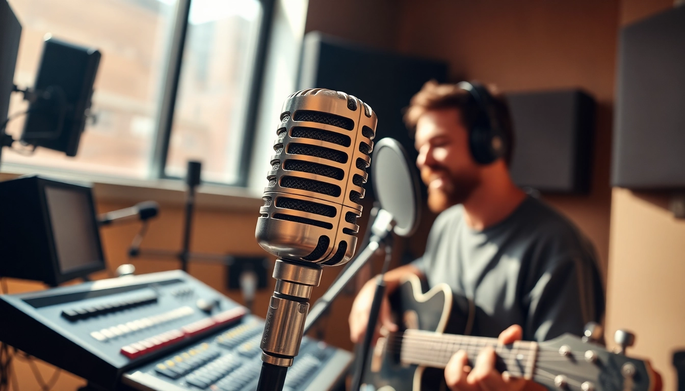 MV88 microphone enhancing urban music recording ambiance with sleek design.
