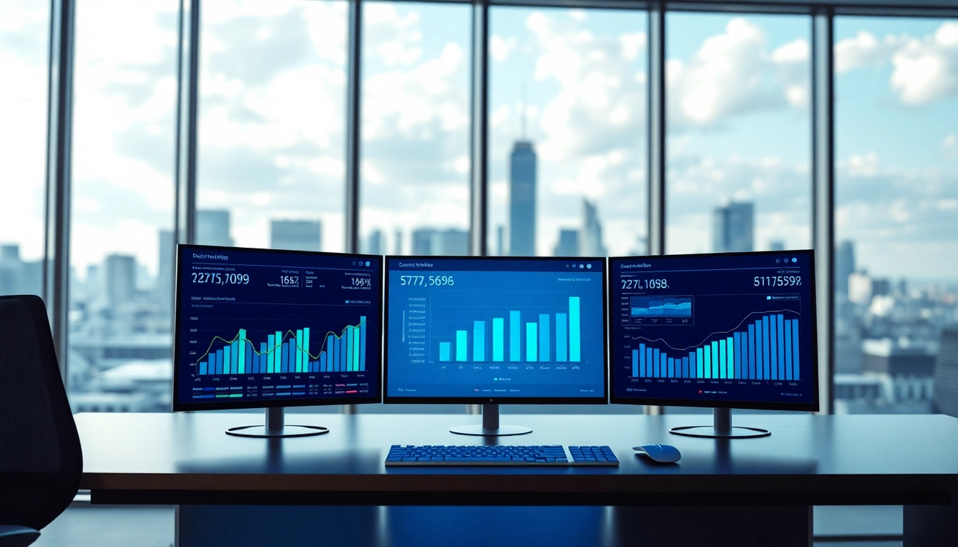 Track content engagement with a dynamic analytics dashboard in a modern office.