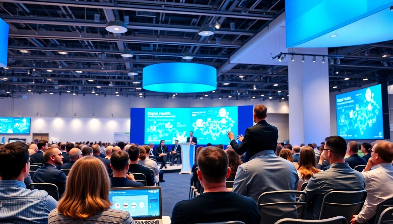 Highlighting the dynamic discussions at the digital health and enterprise technology conference with engaged attendees.