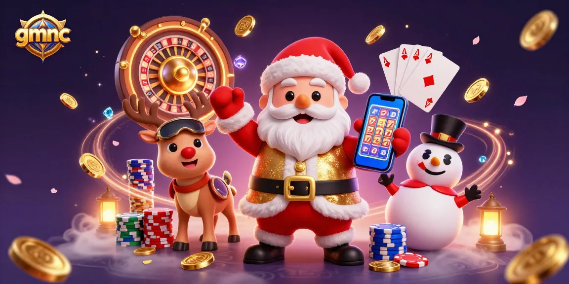 Spin to win and join gmnc at the casino with Santa and friends celebrating jackpots!