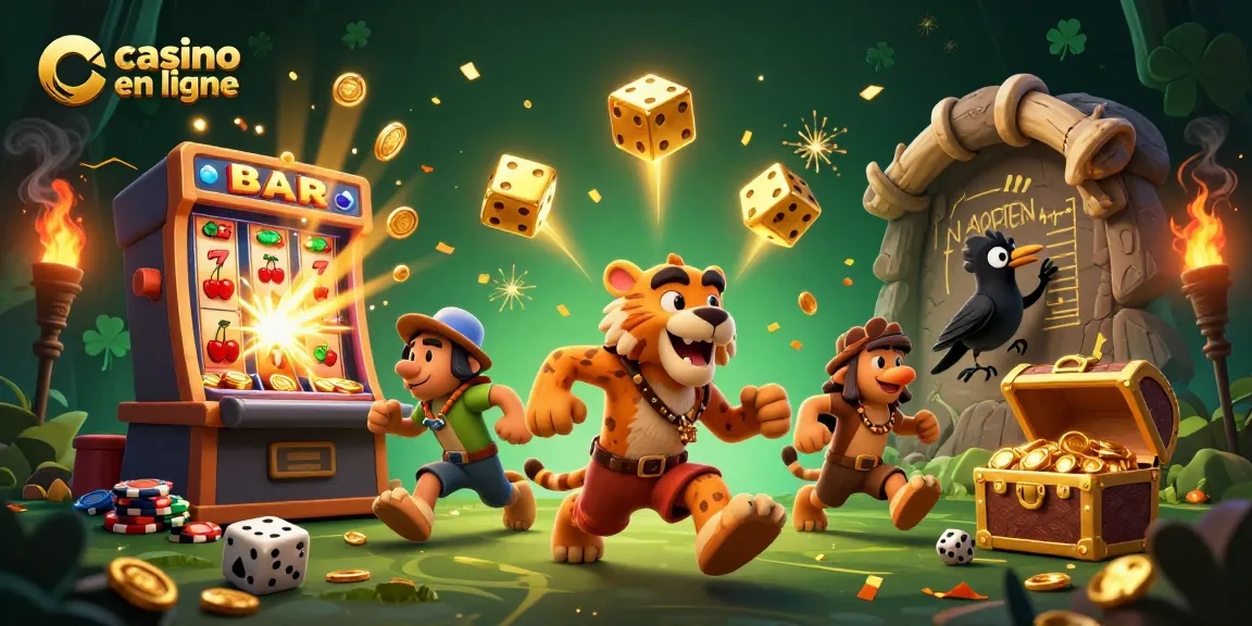 Jouez au casino en ligne avec un slot explosif rempli de pièces et des personnages colorés.
