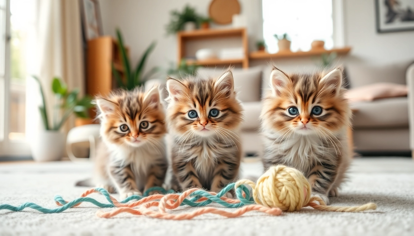 Maine Coon kittens for sale San Francisco playfully interacting in a cozy living room.