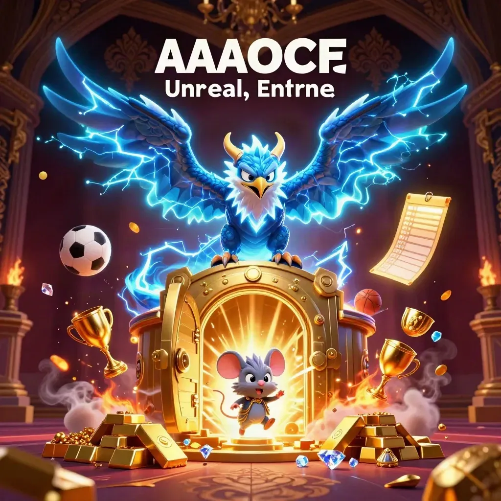 Thunder dragon, wind hawk and thunder-mouse amid vault gold, sports gear, and casino glow.