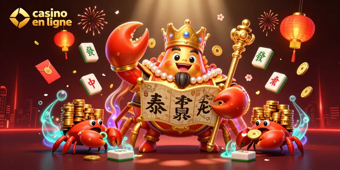 Profitez des jeux de casino en ligne avec des crabes royaux et des éléments de chance s'éparpillant dans une scène animée.