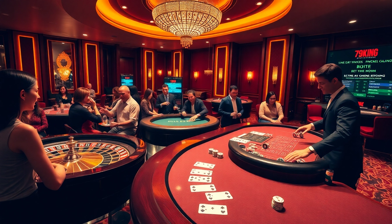 79king casino gaming area with roulette, blackjack, and vibrant players enjoying gambling excitement.