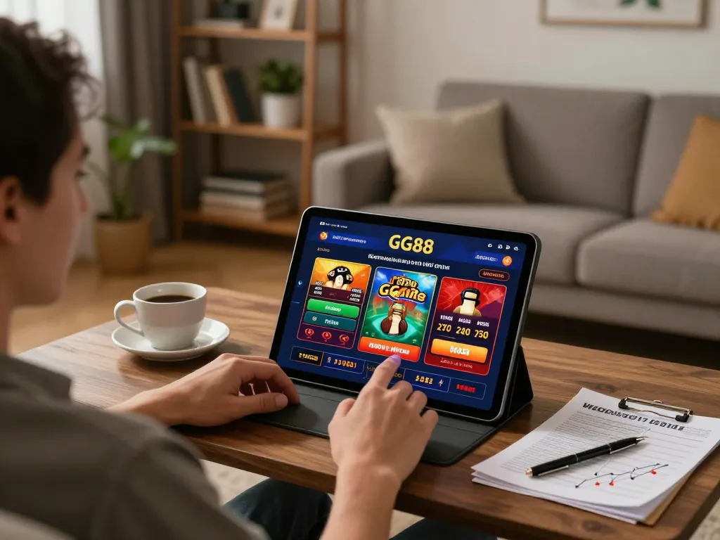 Engaging in online gaming at https://gg88.shop/ with a cozy atmosphere and clear focus on strategy.