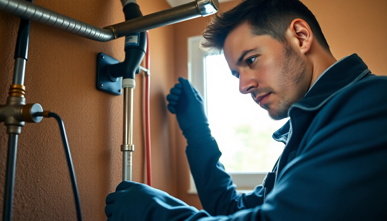 Plumber West Vancouver inspecting pipes with modern tools in bright natural light.