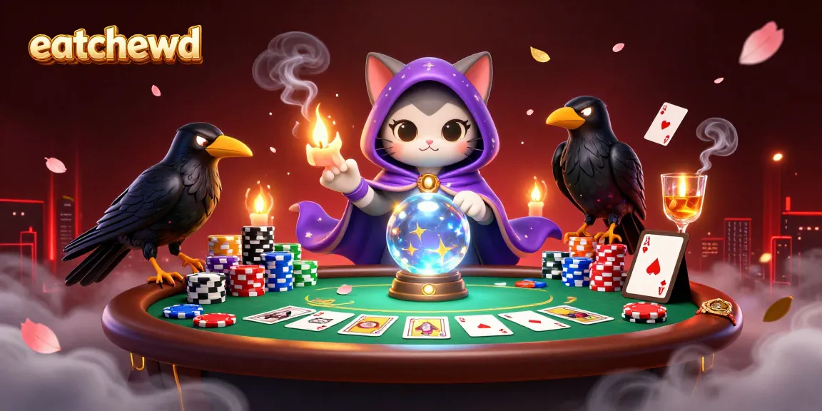 Experience the thrill of eatchewd's gaming universe with vibrant poker scenes and mystical characters.