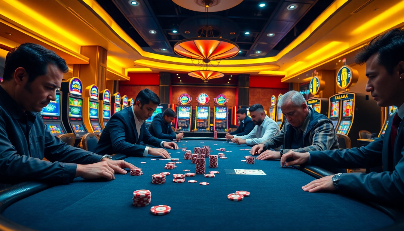 Menggandeng ketegangan dengan slot resmi di meja poker kasino yang glamor.