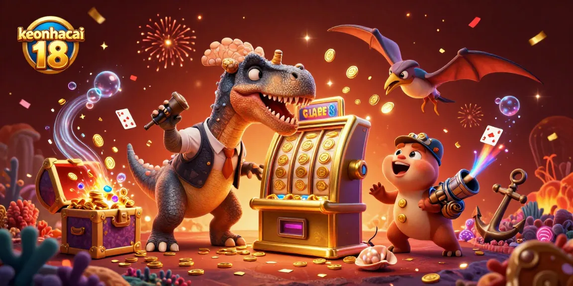 Catch winnings with keonhacai 18 in this lively casino illustration!