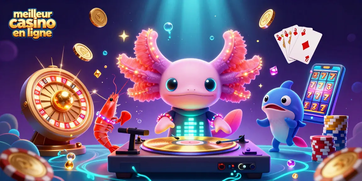 Profitez du meilleur casino en ligne avec une scène animée et colorée, illustrant les jeux et l'excitation.