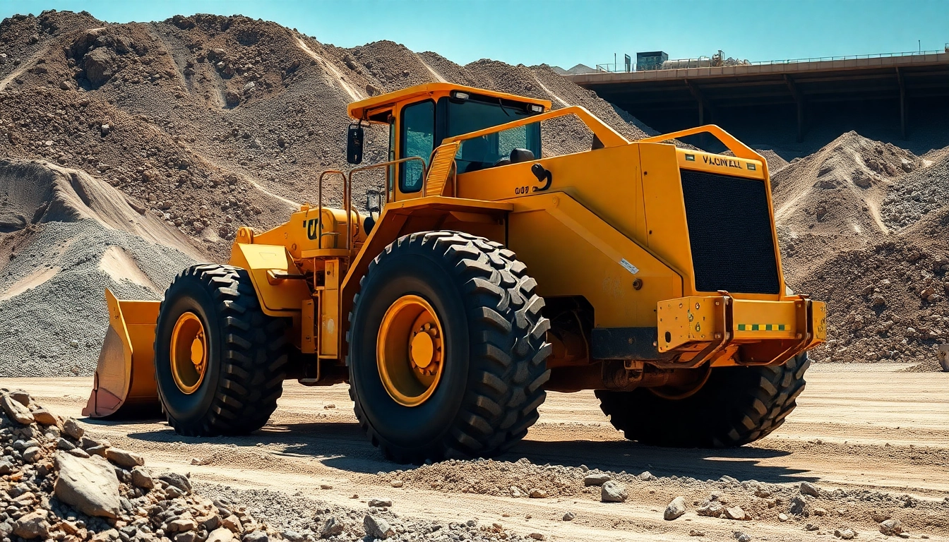Rent wheel loaders at work on a construction site, showcasing productivity and machinery strength.