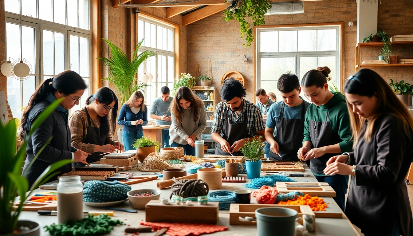 Engaged participants in a craft trainee program showcasing teamwork and creativity.