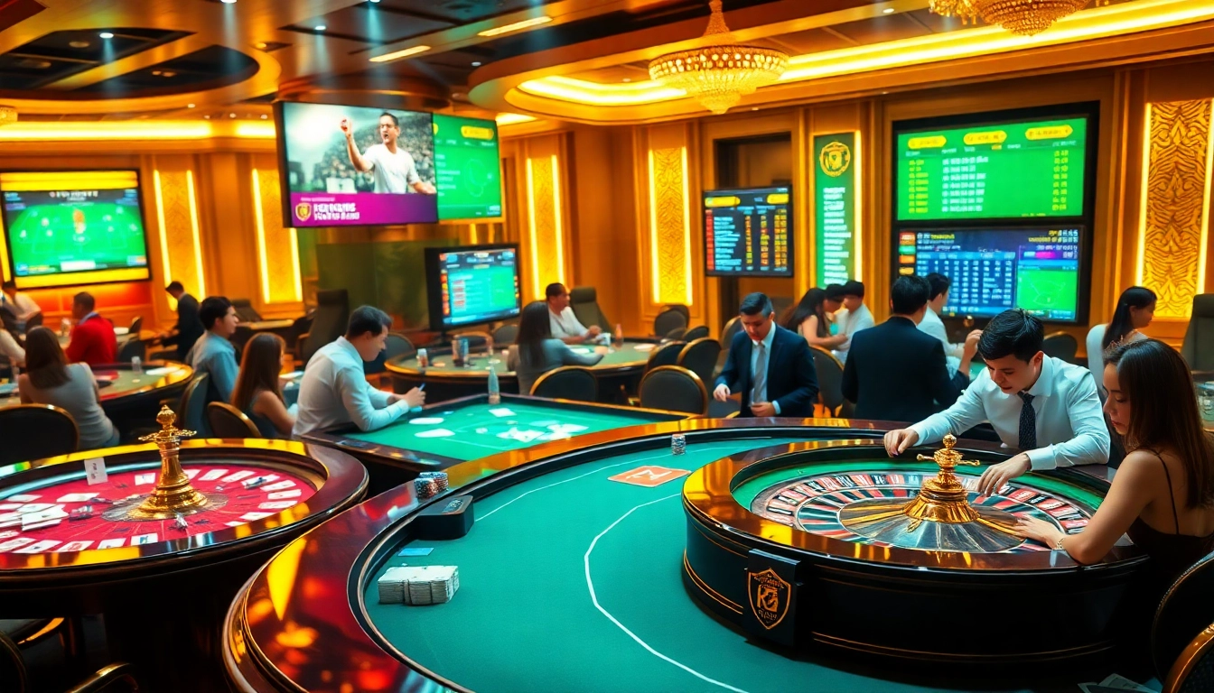 KQBD interactive online gambling experience with casino tables and live scores.