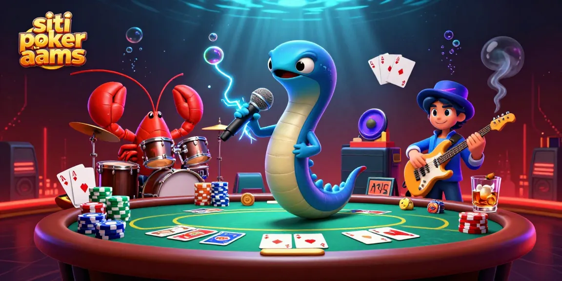 Giocatori di siti poker non aams si sfidano in un vivace casinò subacqueo con tavolo verde e fiches colorate.