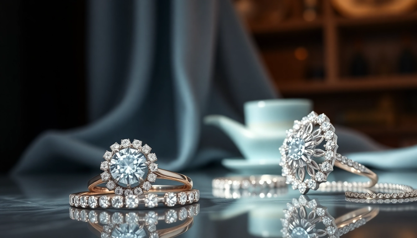 Palladium jewelry showcasing intricate designs and elegant sparkle in a luxurious display.