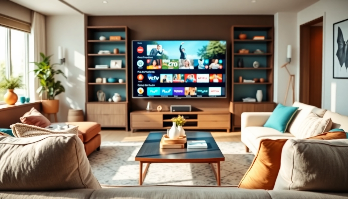 Stream quality entertainment options with the iron tv pro showcased in a modern living room setup.