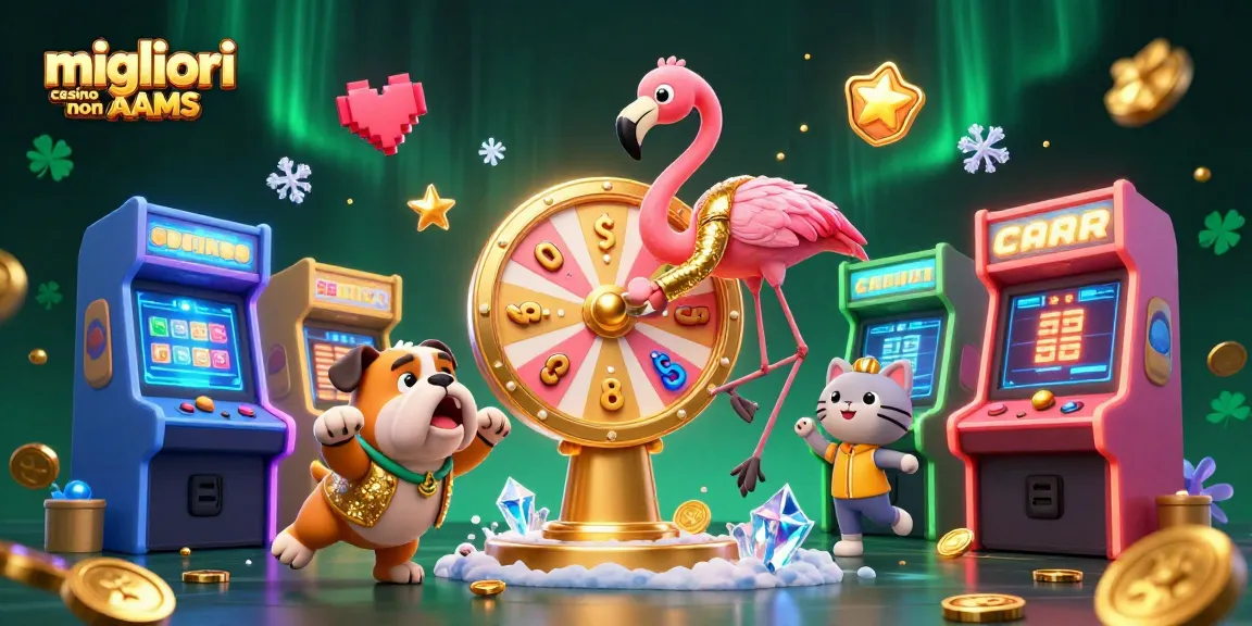 Esplora i migliori casino non AAMS con un grafico di gioco e premi scintillanti.