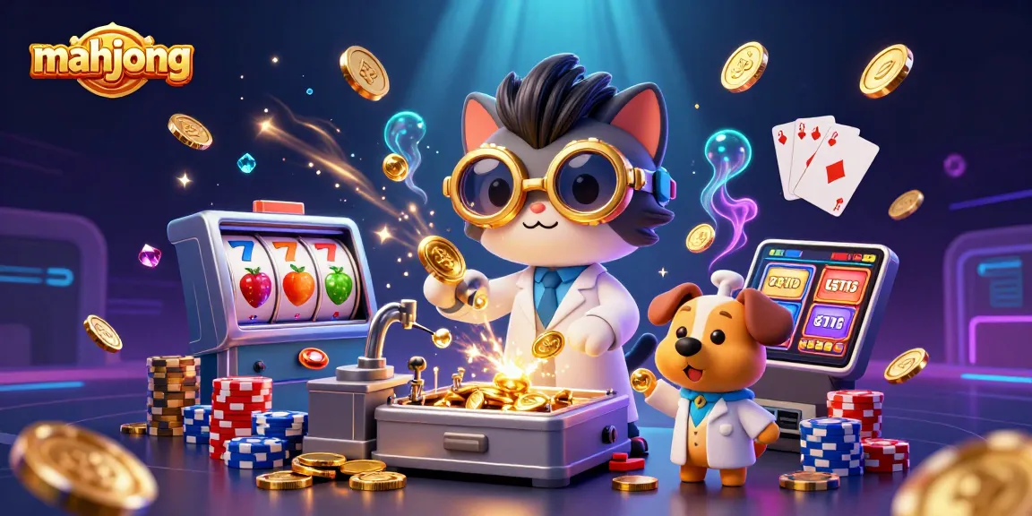 Experience the thrill of mahjong as golden coins shower from a dynamic slot scene.