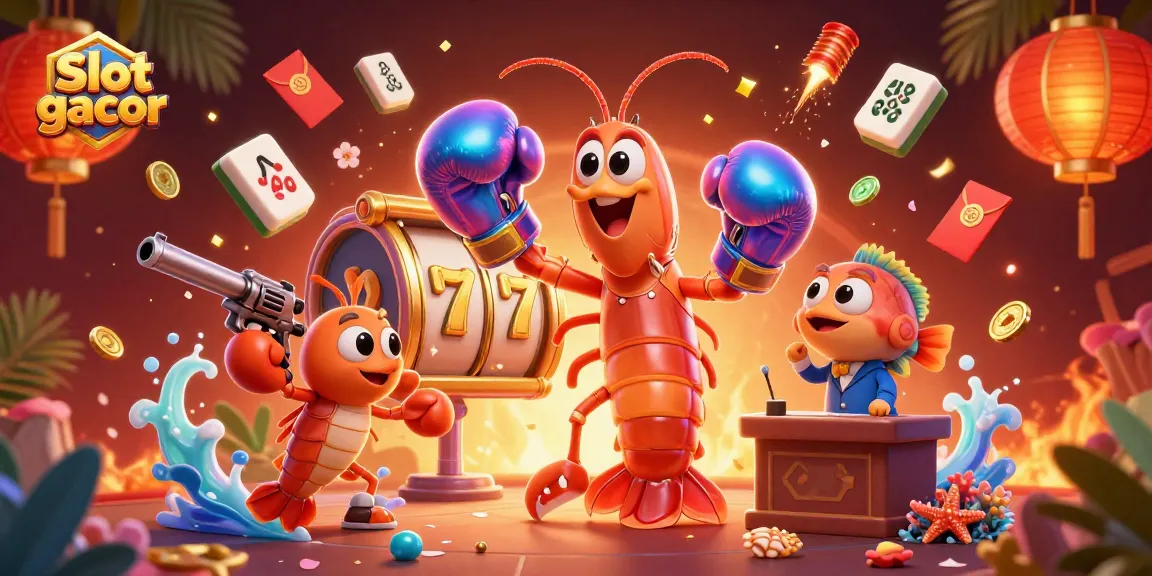 Engage with slot gacor in this vibrant scene featuring playful sea creatures and dynamic casino elements.