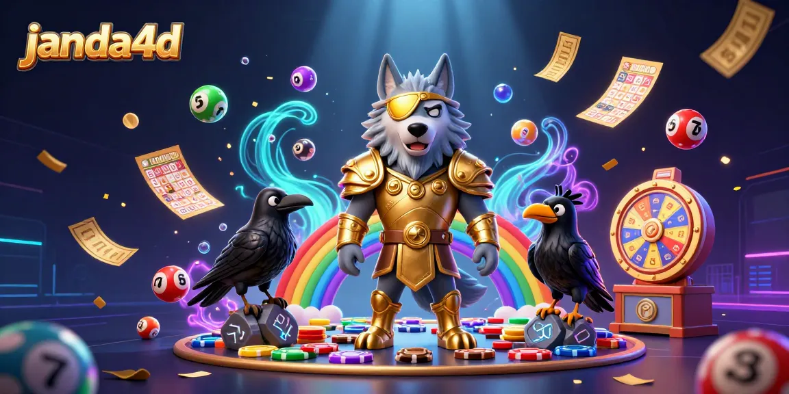 Menangkan permainan menarik di janda4d dengan simbol slot dan elemen kasino yang berwarna-warni.