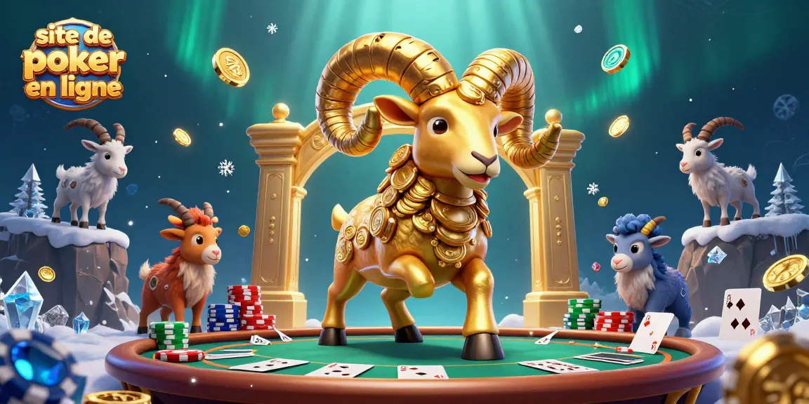 Jouez sur un site de poker en ligne avec une scène vibrante de joueurs et de jetons scintillants.
