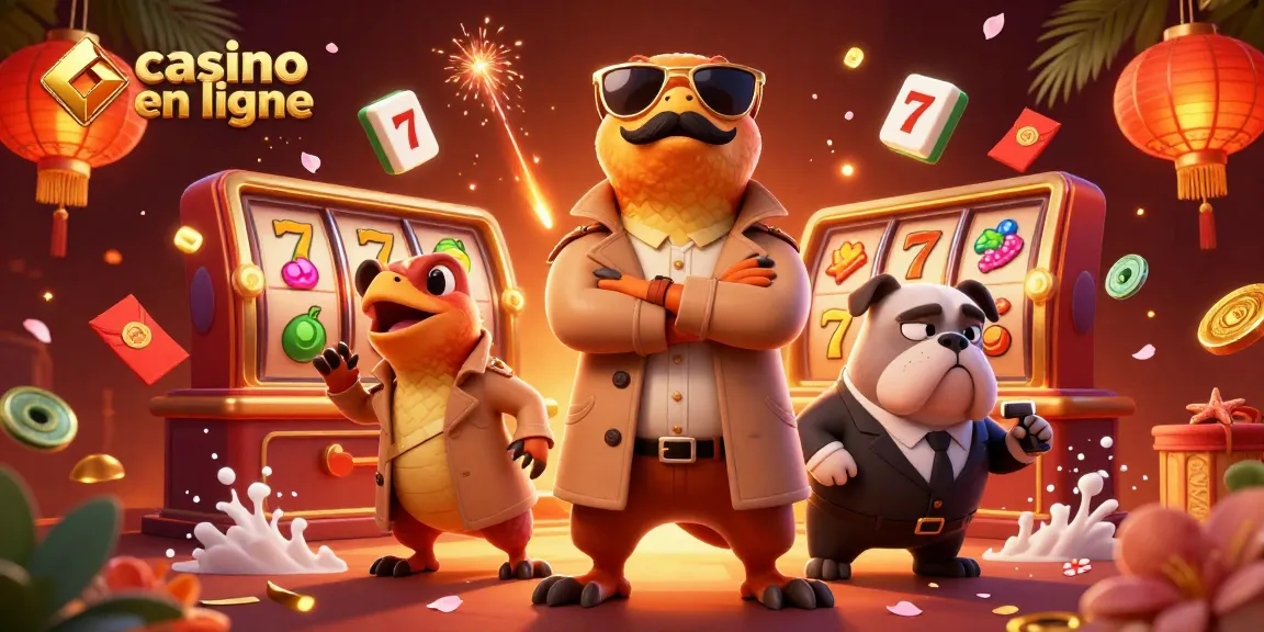 Les raptors en trench coat entrent au casino en ligne, jeu de machines à sous animant leur paysage.