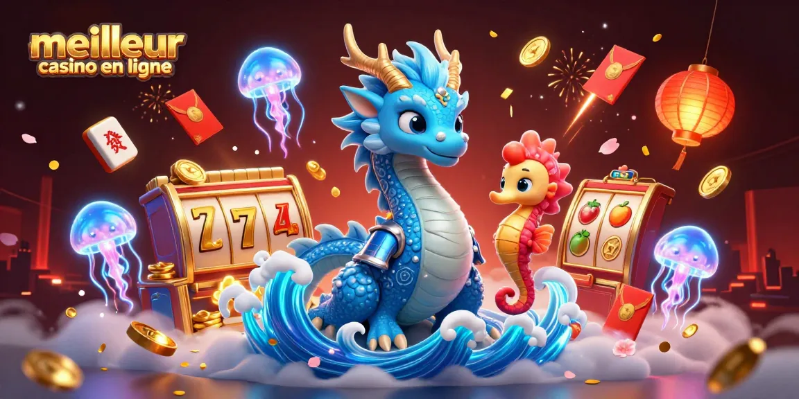 Découvrez le meilleur casino en ligne avec un dragon d'eau majestueux et un chevalier hippocampe en vue
