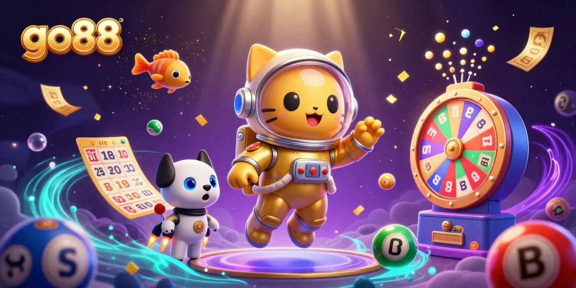 Experience the thrill of winning with go88 in this vibrant 3D casino scene bursting with energy.