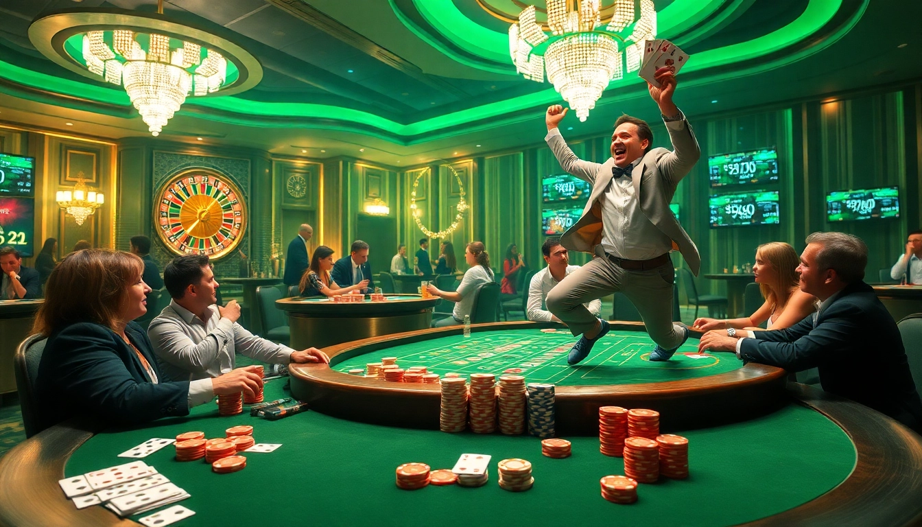 Experience the thrill of kpi4d gaming at an exciting casino with poker tables and vibrant atmosphere.