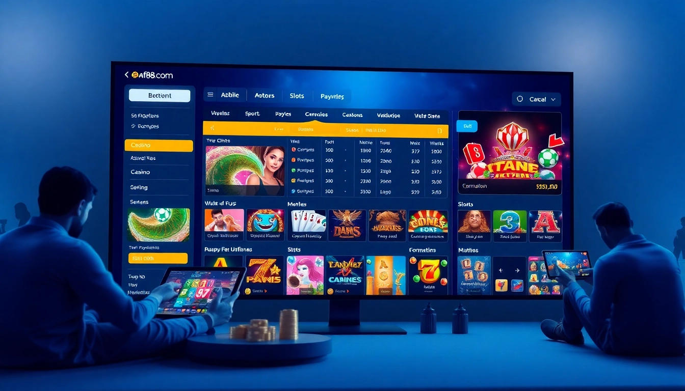 Online gambling interface of af88.com showcasing user-friendly design and secure transactions.
