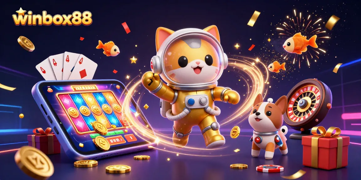 Winbox88 offers immersive casino action with 3D animated characters and vibrant game elements.
