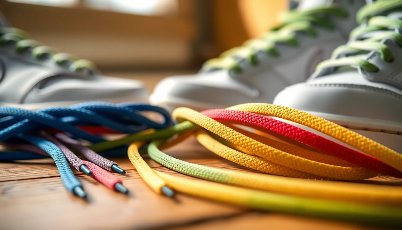 Showcasing Exact match replacement laces for Dunks neatly arranged to highlight color and texture.