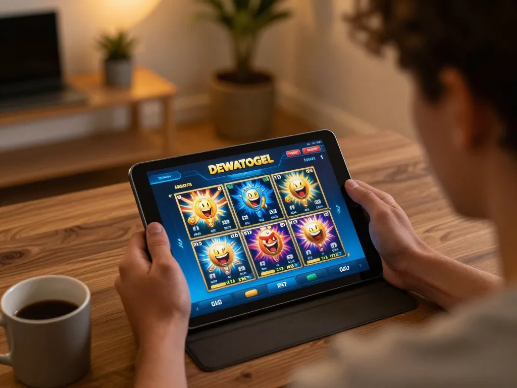 DEWATOGEL online gaming setup highlighting slot game interface and player engagement
