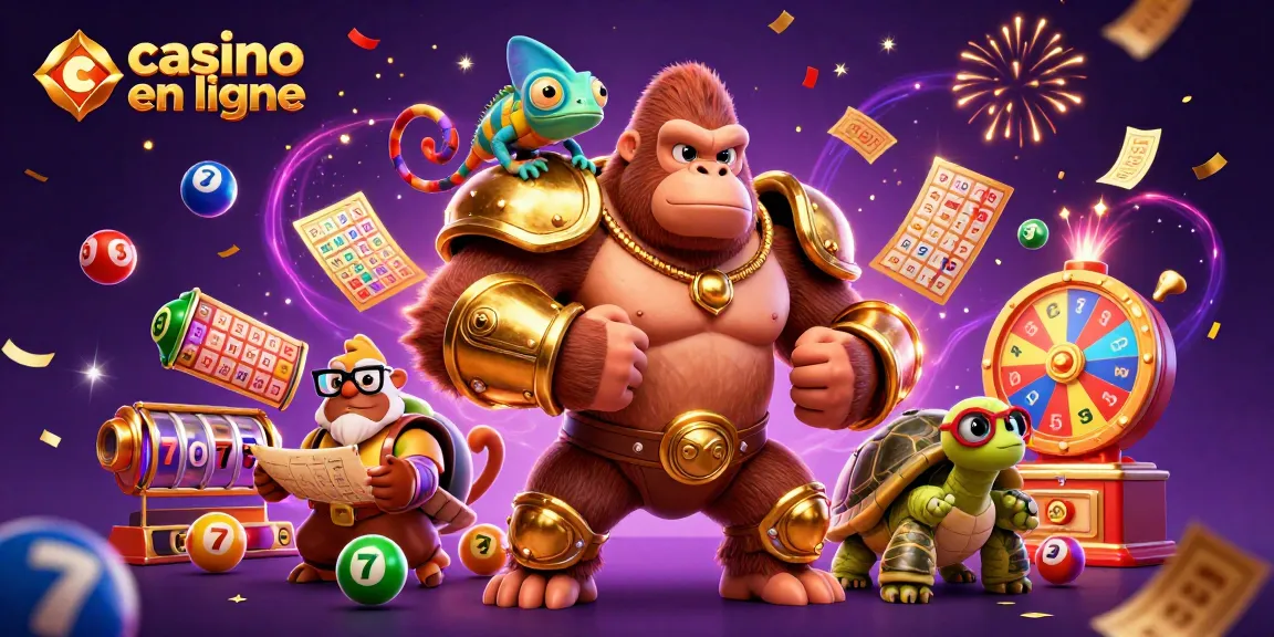 Expérimentez l'excitation des jeux de casino en ligne avec des personnages dynamiques et des éléments de jeu colorés.