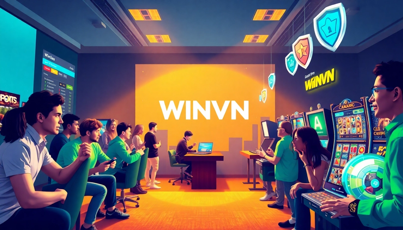 Link chính thức Winvn displayed vividly as players engage in diverse online gaming experiences.