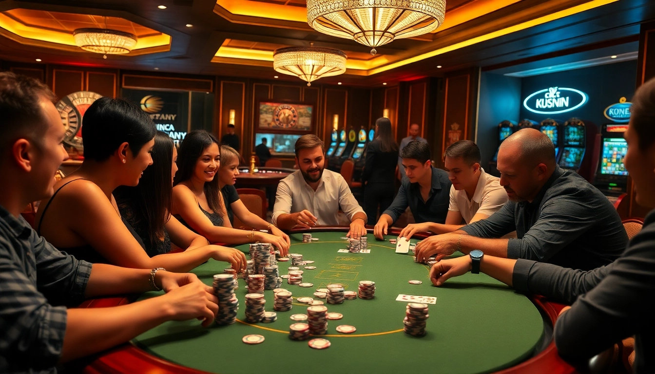 Rasakan permainan IDN poker yang mendebarkan dengan chip poker berwarna cerah dan pemain yang kompetitif.