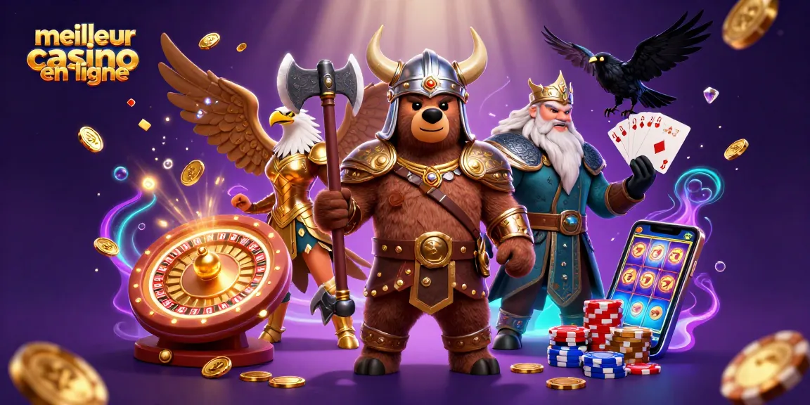 Plongez dans l'univers du meilleur casino en ligne avec cette scène animée de personnages et de jeux captivants.