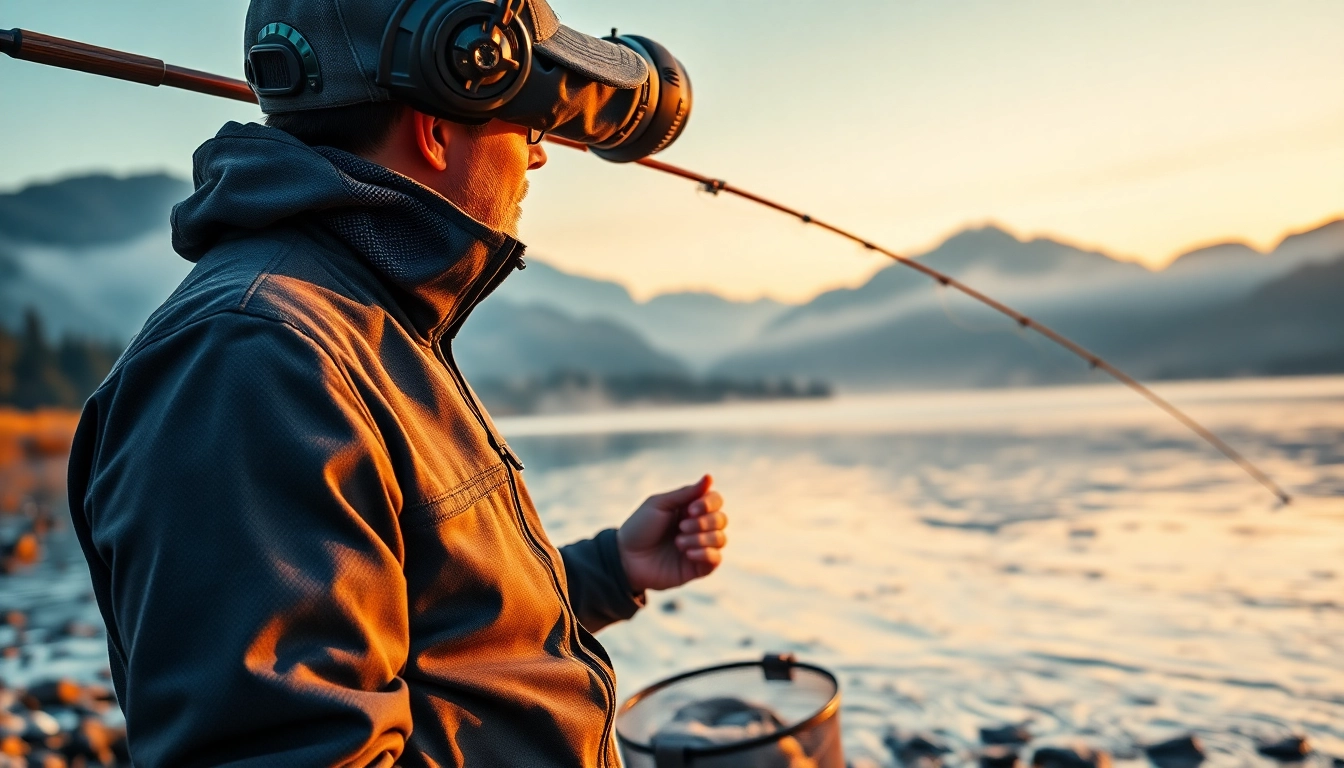 Catch stunning moments in fly fishing apparel on the tranquil riverside at sunrise.