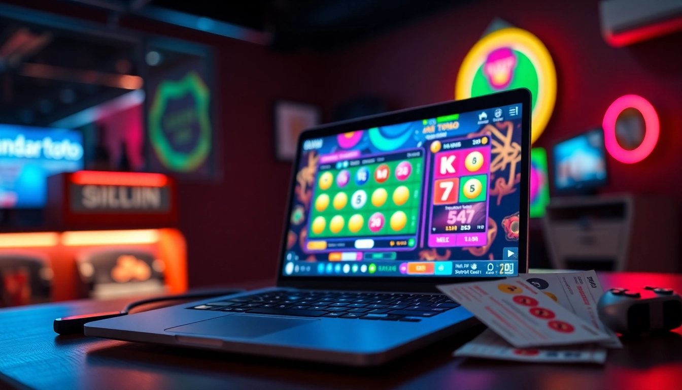 Bermain bandar toto dengan layar laptop yang menampilkan permainan togel menarik.
