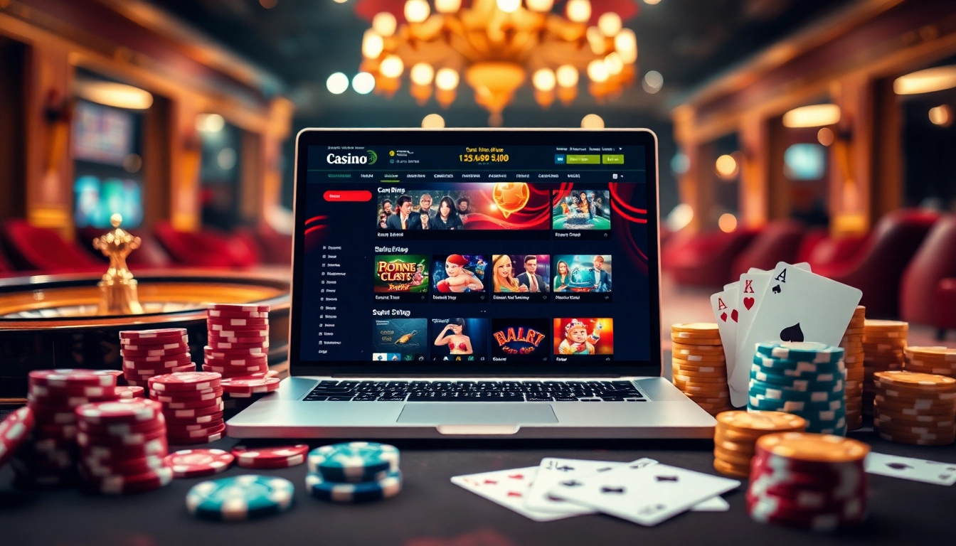 Expérience de jeu excitante dans un casino en ligne présentant des jeux et éléments vibrants.