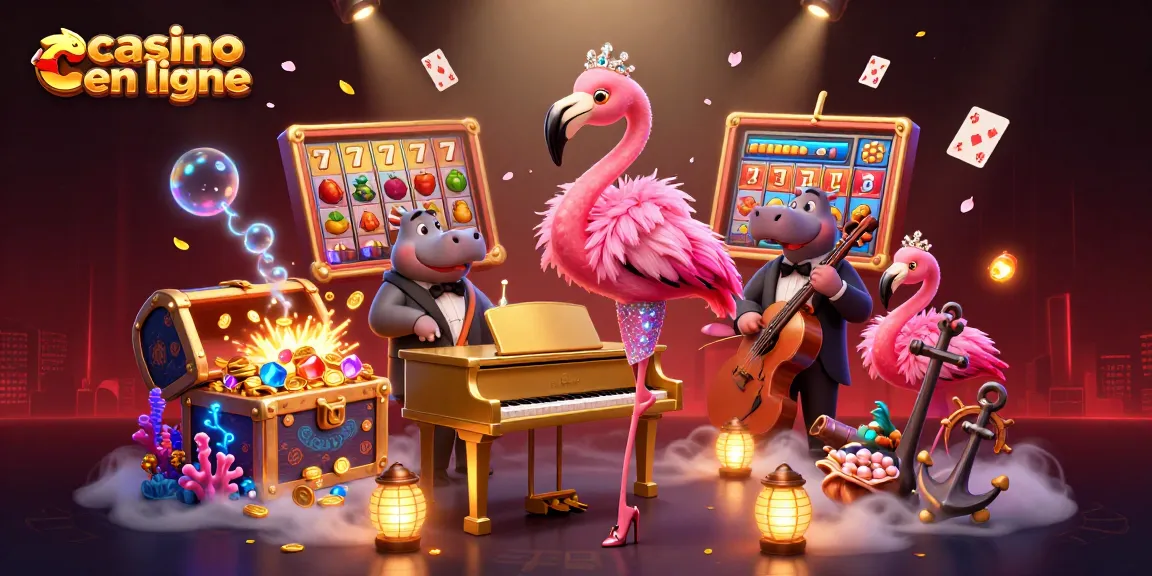 Jouez dans un casino en ligne rempli de glamour avec un chanteur flamant et un bassiste hippo.