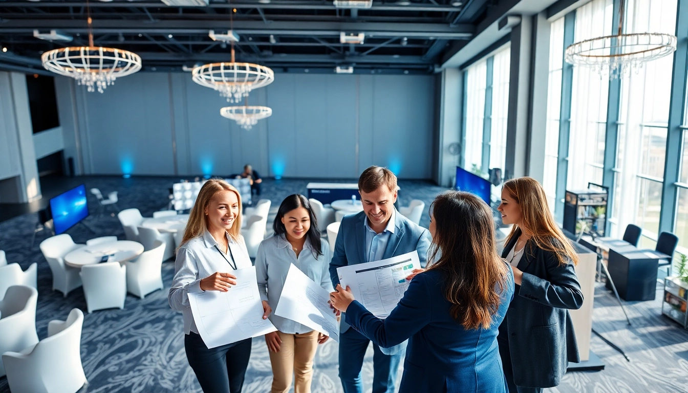 Dynamic collaboration of Corporate Event Planners in a stylish venue setting.