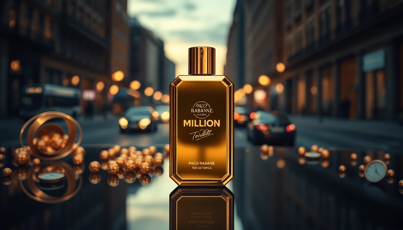 Discover the luxurious scent of paco rabanne 1 million 100ml showcased in an elegant setting.