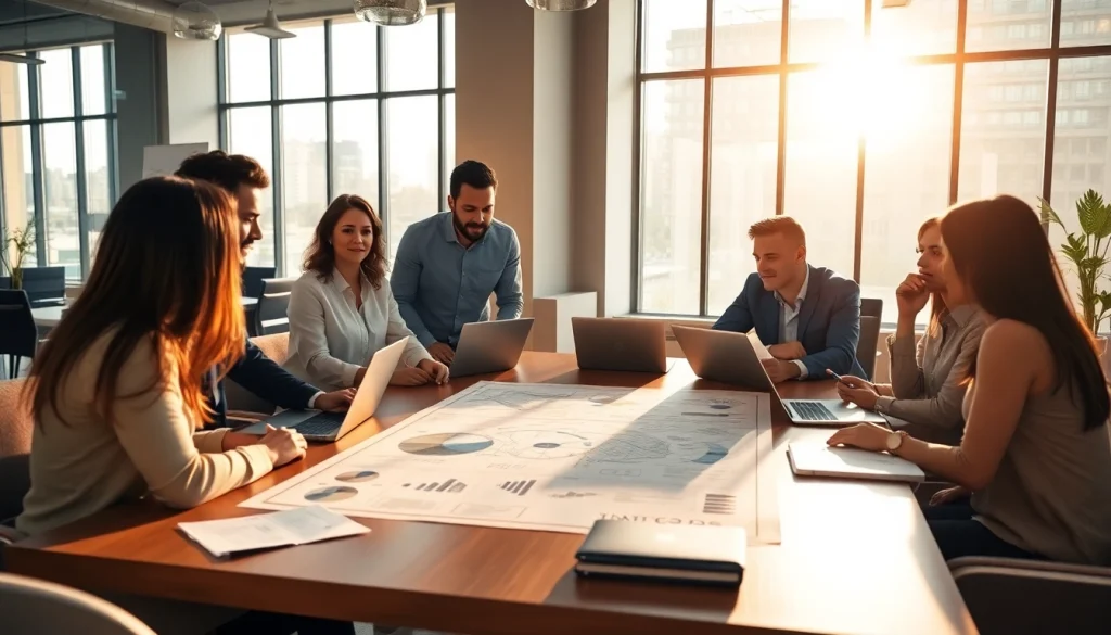 Engaged team analysis at 79king's strategic meeting table.